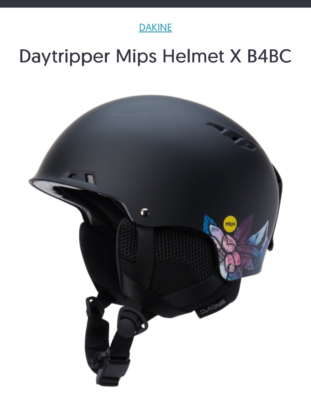 Dakine Daytripper Mips Helmet in Matte Black with Floral Accent